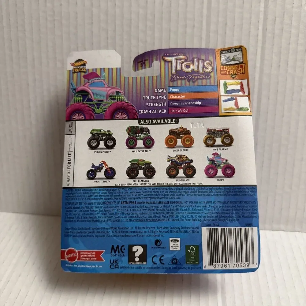 Hot Wheels - 2024‎ Monster Trucks Trolls Band Together Poppy (BBHKM46)
